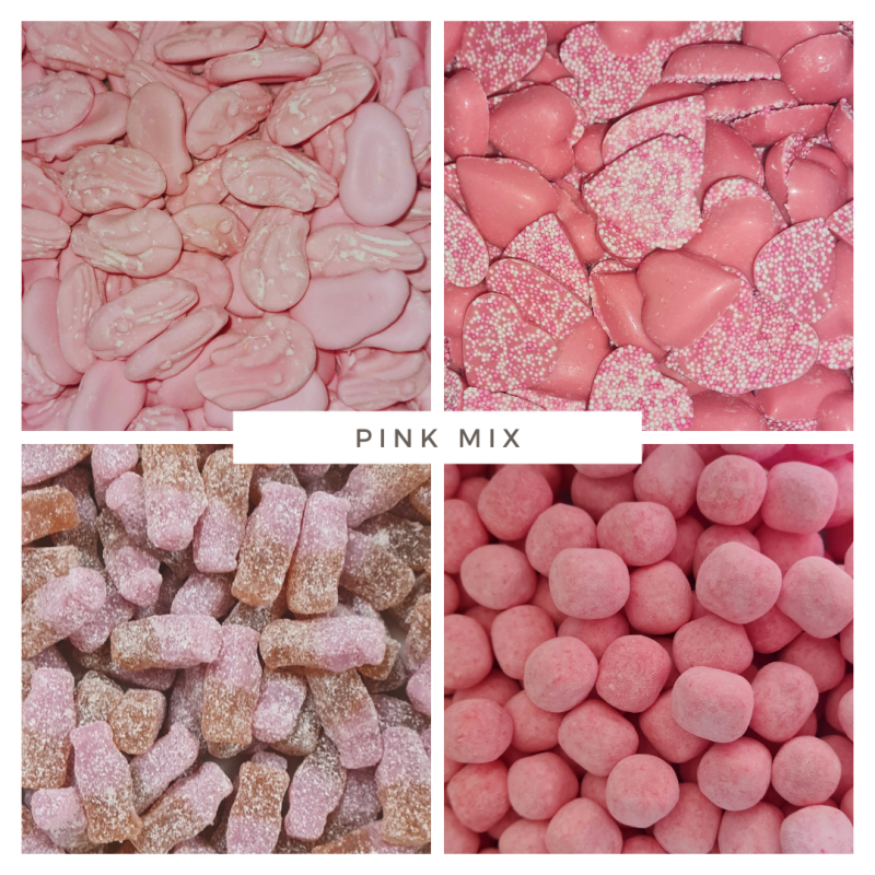 Pink Coloured Pick & Mix Sweets Foil Pouch 500g